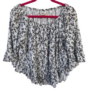 Denim & Supply Top Women M Floral Peasant Blouse Gauze‎ Cottage Western Prairie